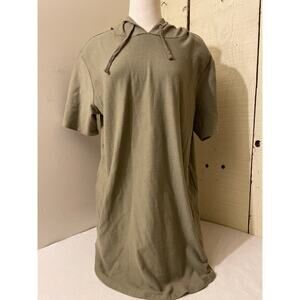 Pacsun Size‎ Large Women's Hooded Shirt Dress Short Sleeve Sun Cover-up Green